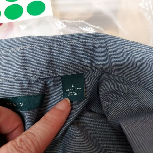 Perry Ellis Mens Dress Essentials Grey Herringbone Long Sleeve Size Large - Picture 5 of 5